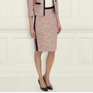 L.K. Bennett Madrid Jacquard Pencil Skirt Orange